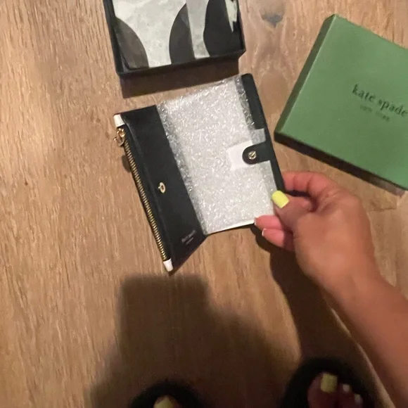 Kate Spade Black and White Soccer Pattern Wallet - Picture 3 of 3